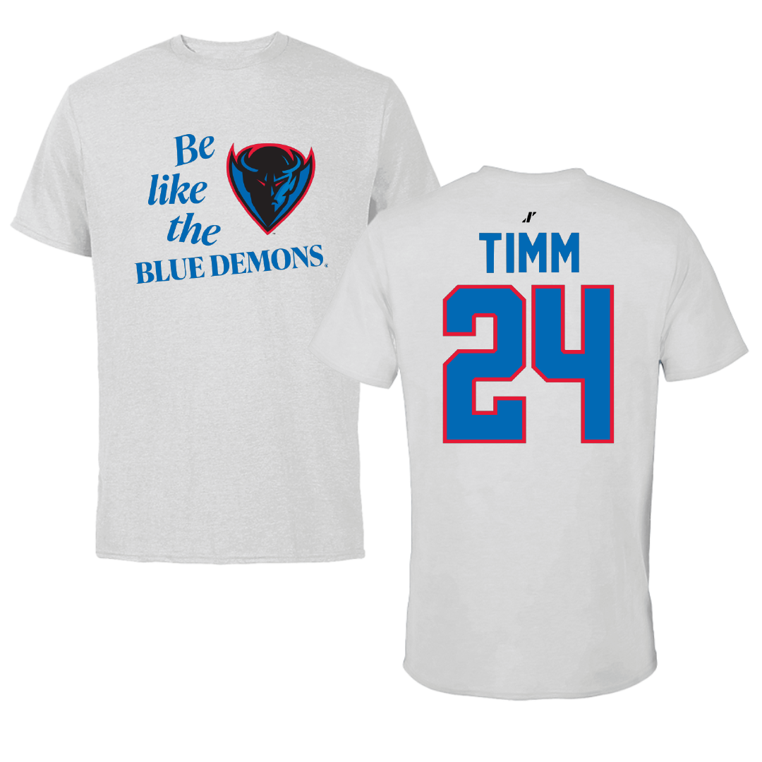 DePaul University Basketball Light Gray Be Like Us Performance Tee - #24 Ally Timm