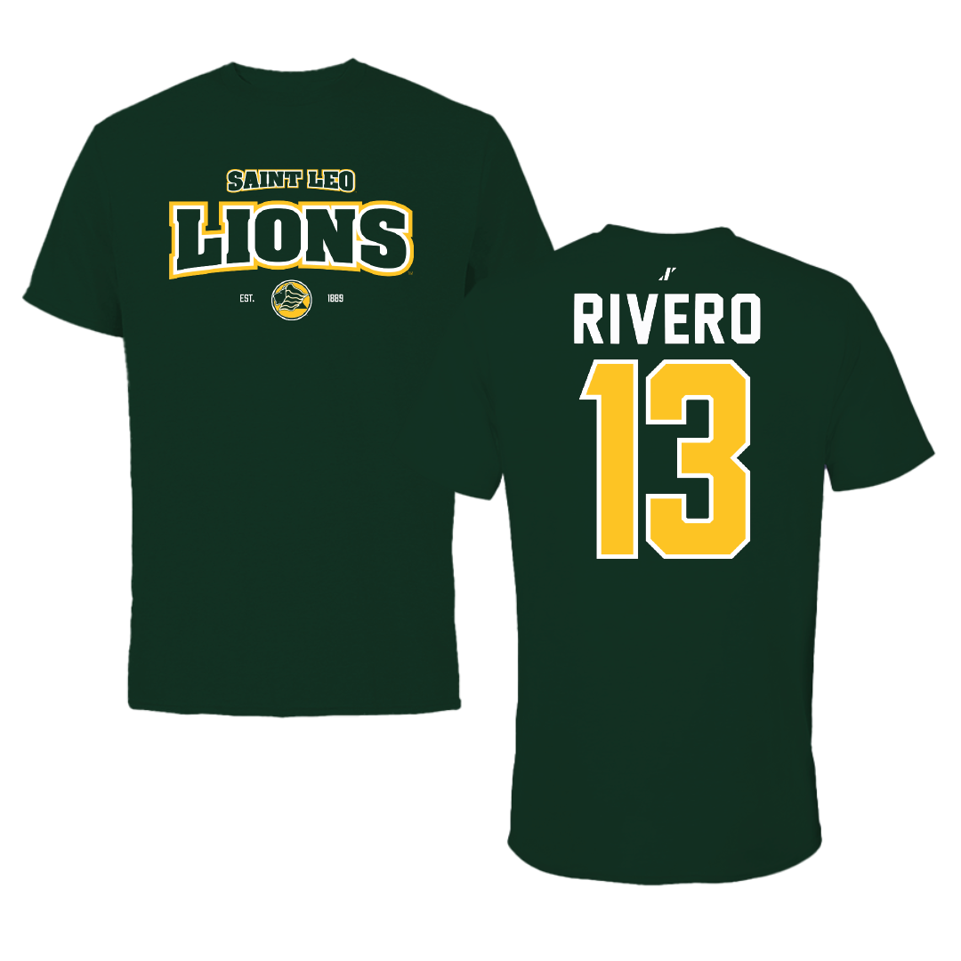 Saint Leo University Baseball Forest Green General Performance Tee - #13 Luis Rivero