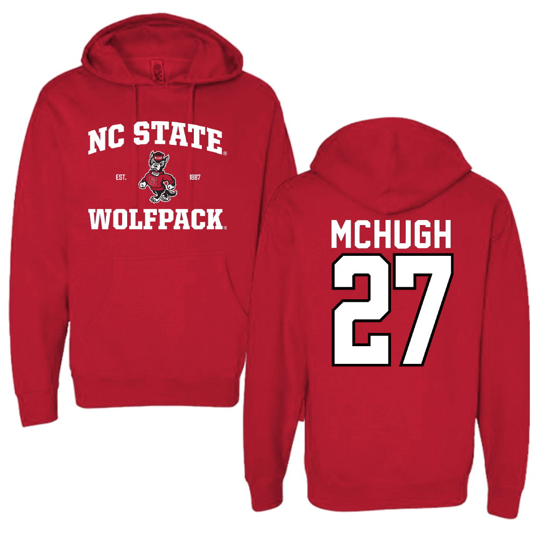 North Carolina State University Baseball Red General Hoodie - #27 Chris j McHugh