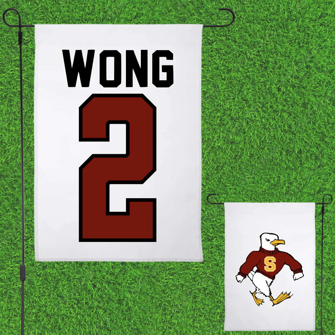 Salisbury University Lacrosse White Garden Flag - #2 Chris Wong