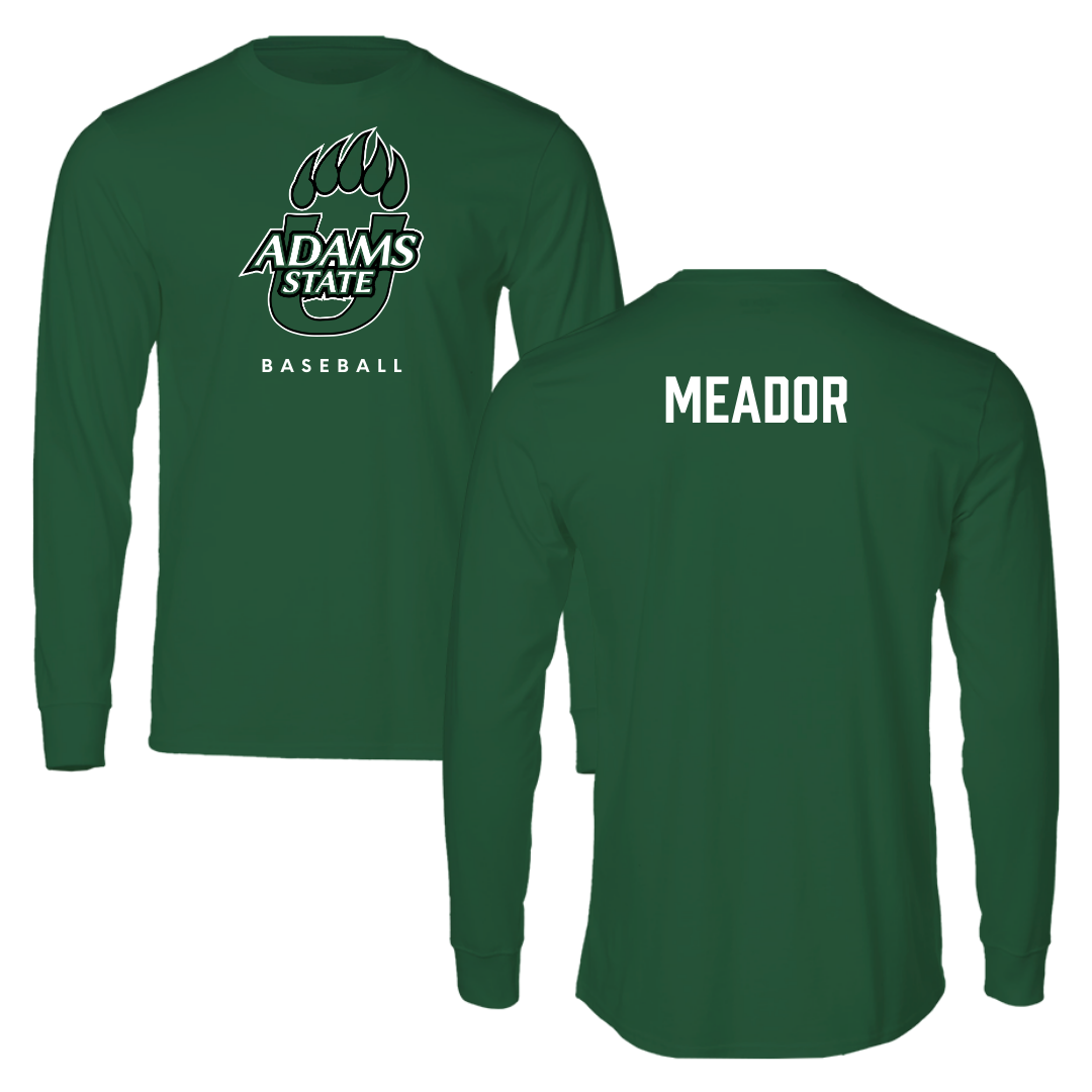 Adams State University Baseball Green Performance Long Sleeve - Billy Meador