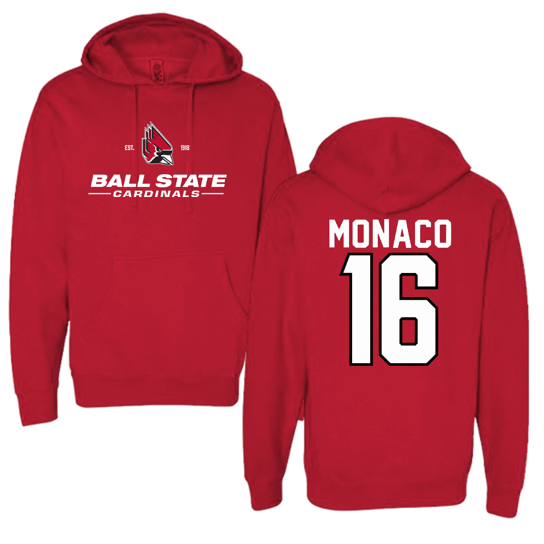 Ball State University Soccer Red General Hoodie - #16 Tori Monaco