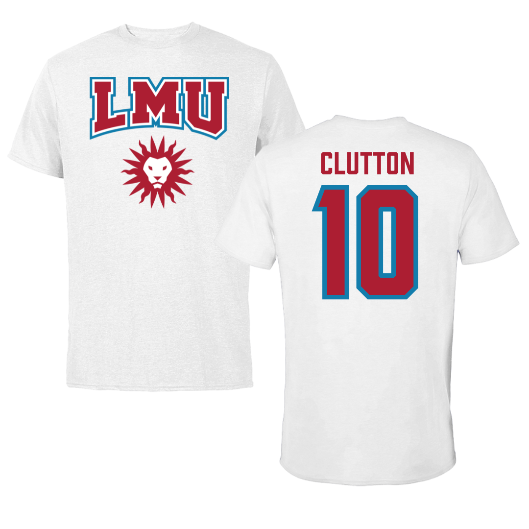 Loyola Marymount University Soccer White Performance Tee - #10 Lewis Clutton