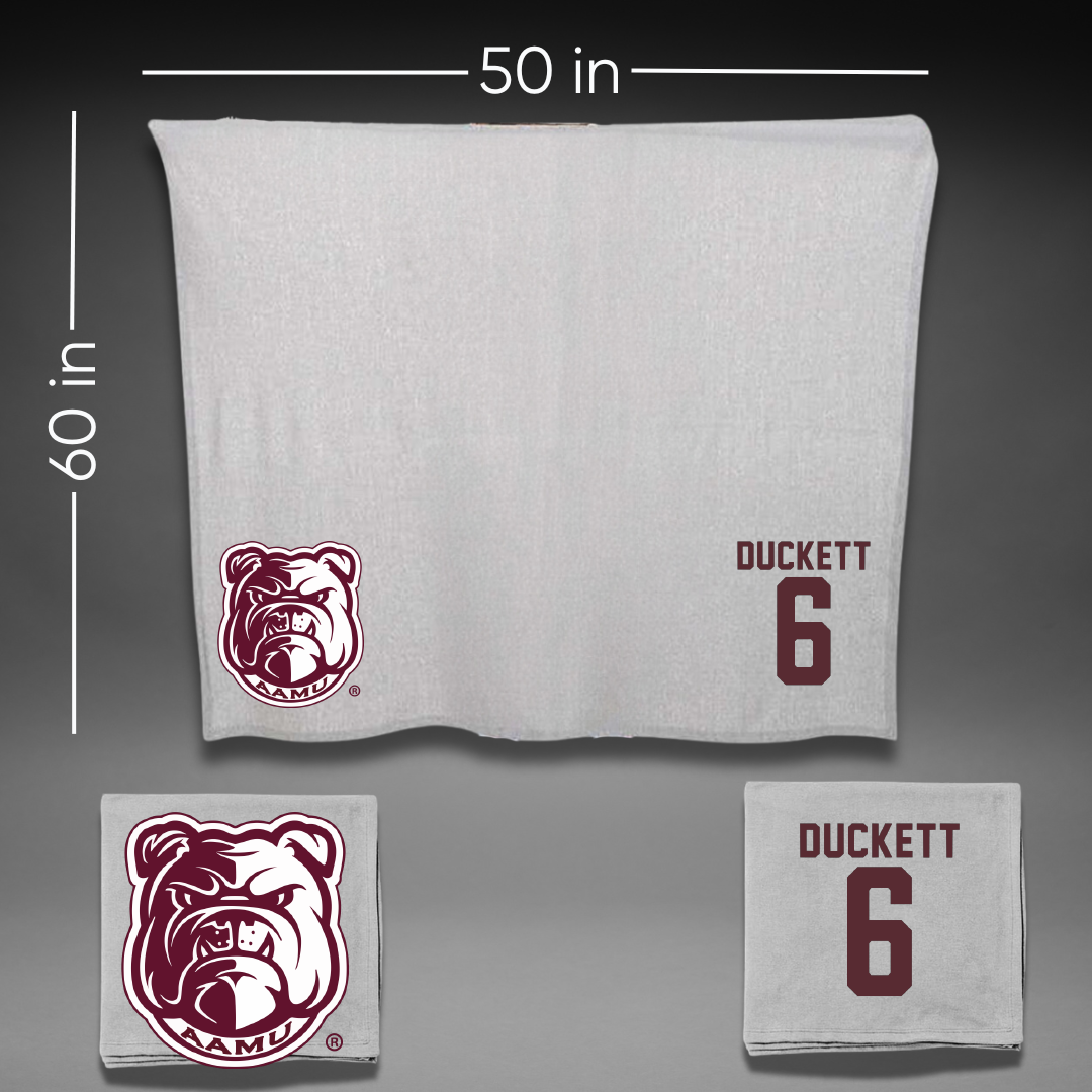 Alabama A&M University Volleyball Gray Bulldog Blanket - #6 Bailey Duckett