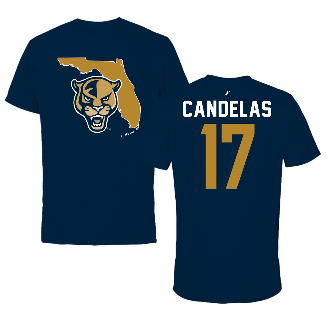 Florida International University Baseball Navy State Performance Tee - #17 Hector Candelas