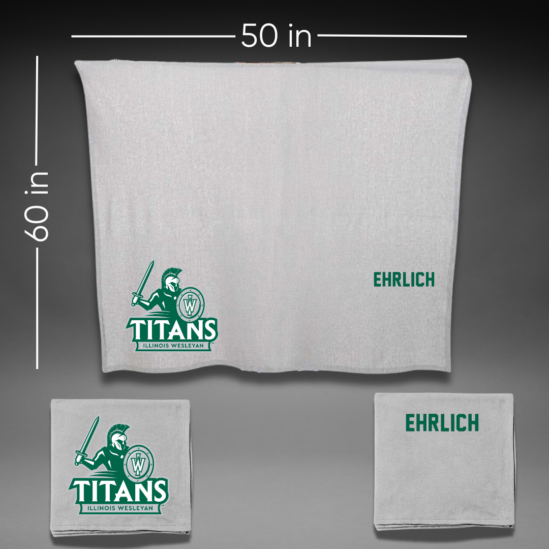 Illinois Wesleyan University Tennis Gray Blanket - Amber Ehrlich