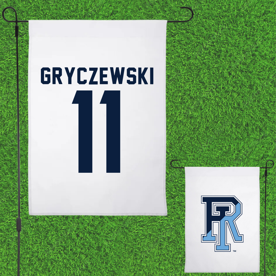 University of Rhode Island Soccer White Garden Flag - #11 Patrick Gryczewski