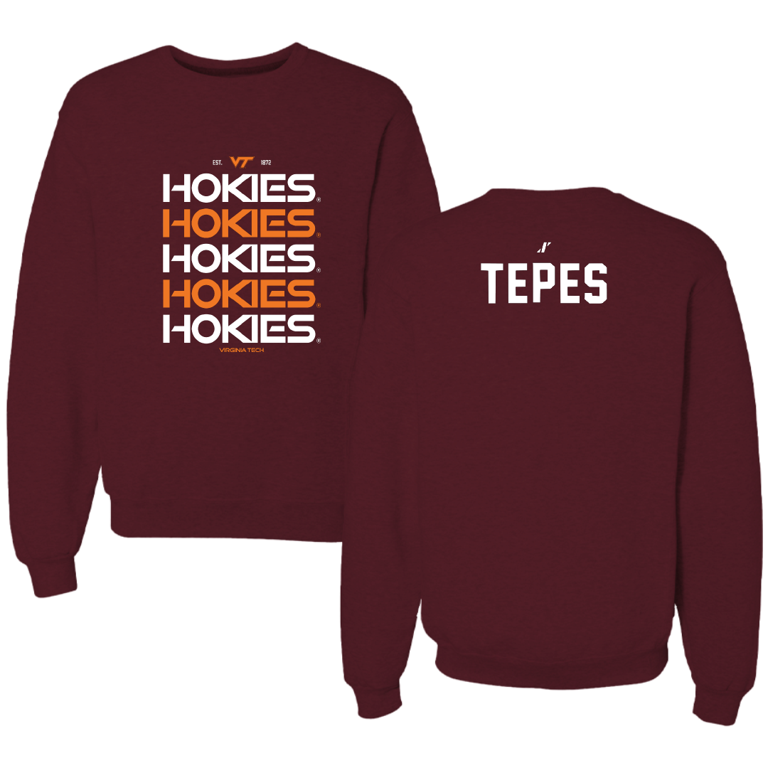 Virginia Tech Tennis Maroon General Crewneck - Samantha Tepes