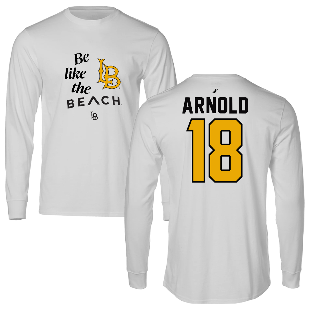 Long Beach State University Soccer Light Gray Be Like Us Performance Long Sleeve - #18 Natalie Arnold