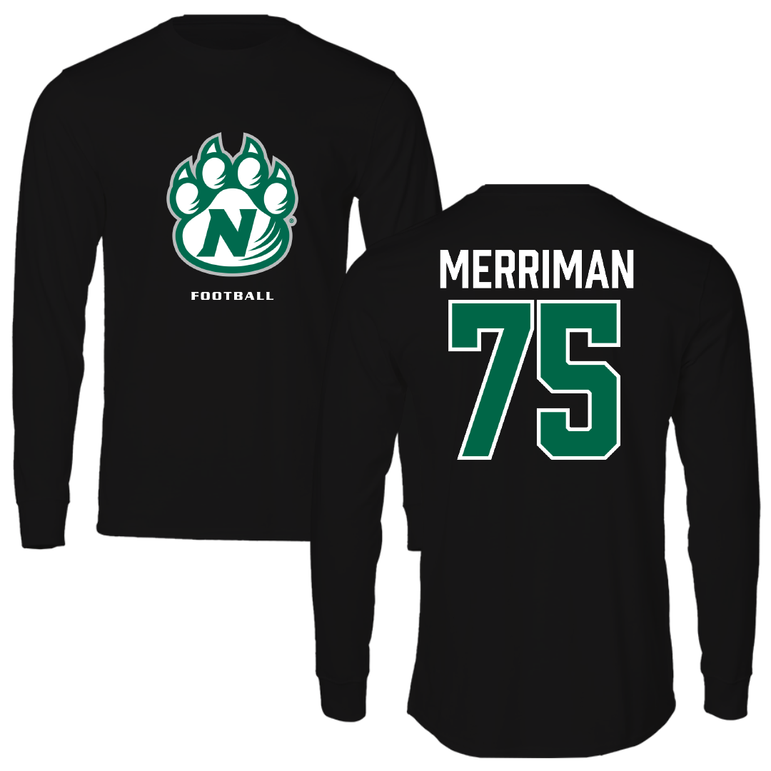 Northwest Missouri State University Football Black Performance Long Sleeve - #75 Harrison Merriman
