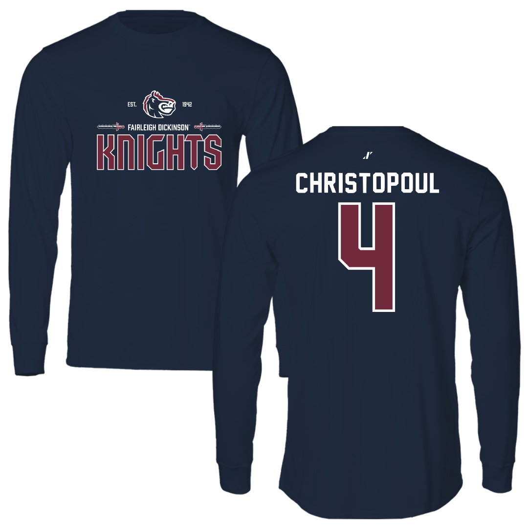 Fairleigh Dickinson University-Metropolitan Campus Softball Navy General Long Sleeve - #4 Olivia Christopoul