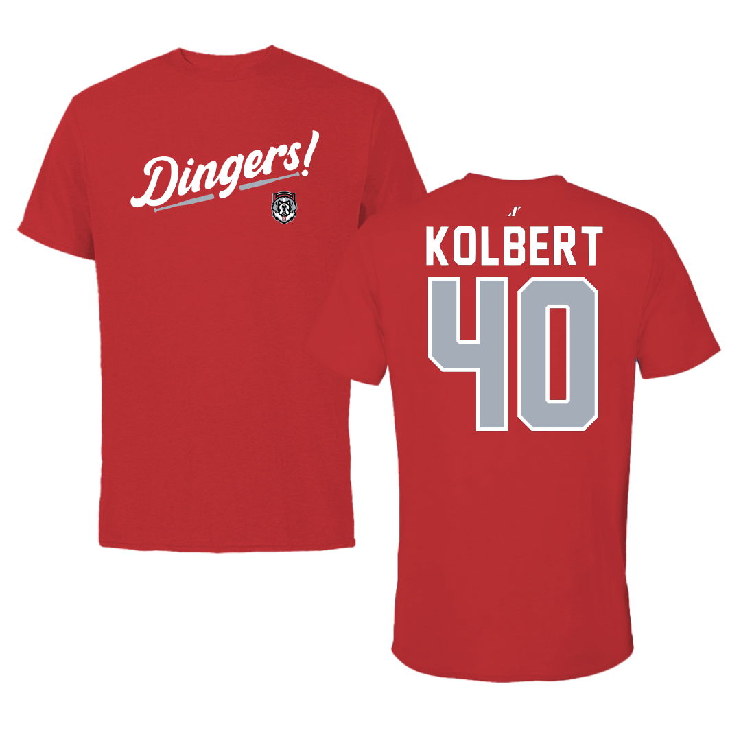 D'Youville University Baseball Red Dingers Tee - #40 Blaise Kolbert