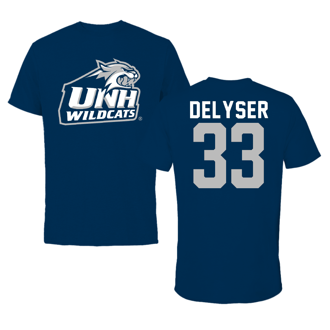 University of New Hampshire Soccer Navy Performance Tee - #33 Chloe DeLyser
