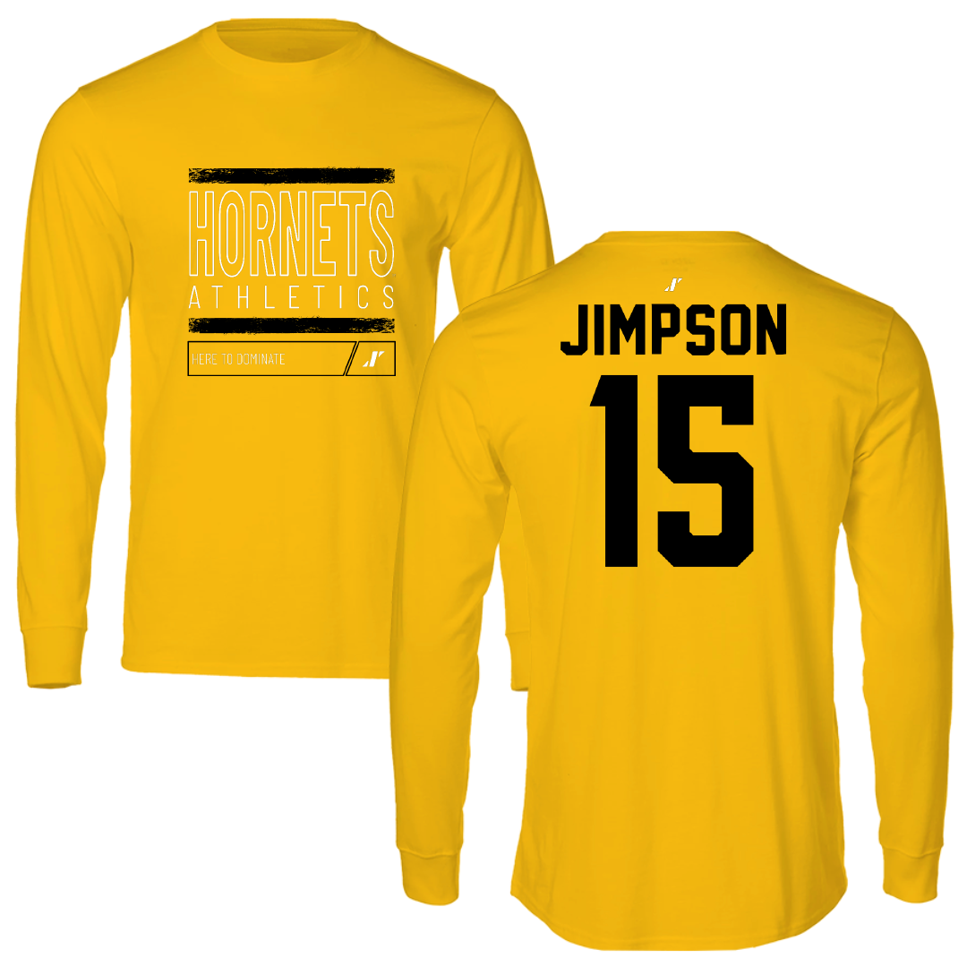 Alabama State University Football Gold Dominate Performance Long Sleeve - #15 Zuriel Jimpson