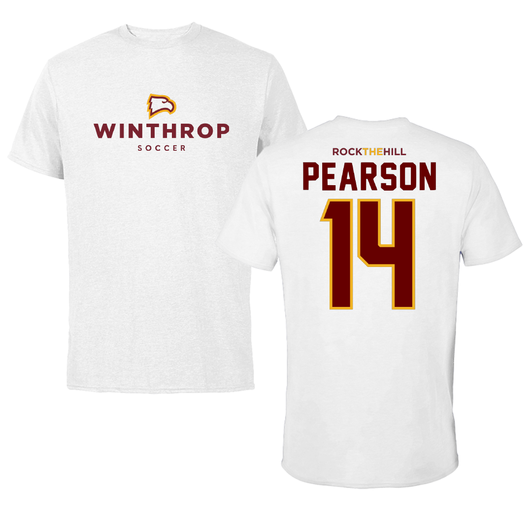 Winthrop University Soccer White Tee - #14 Delaney Pearson