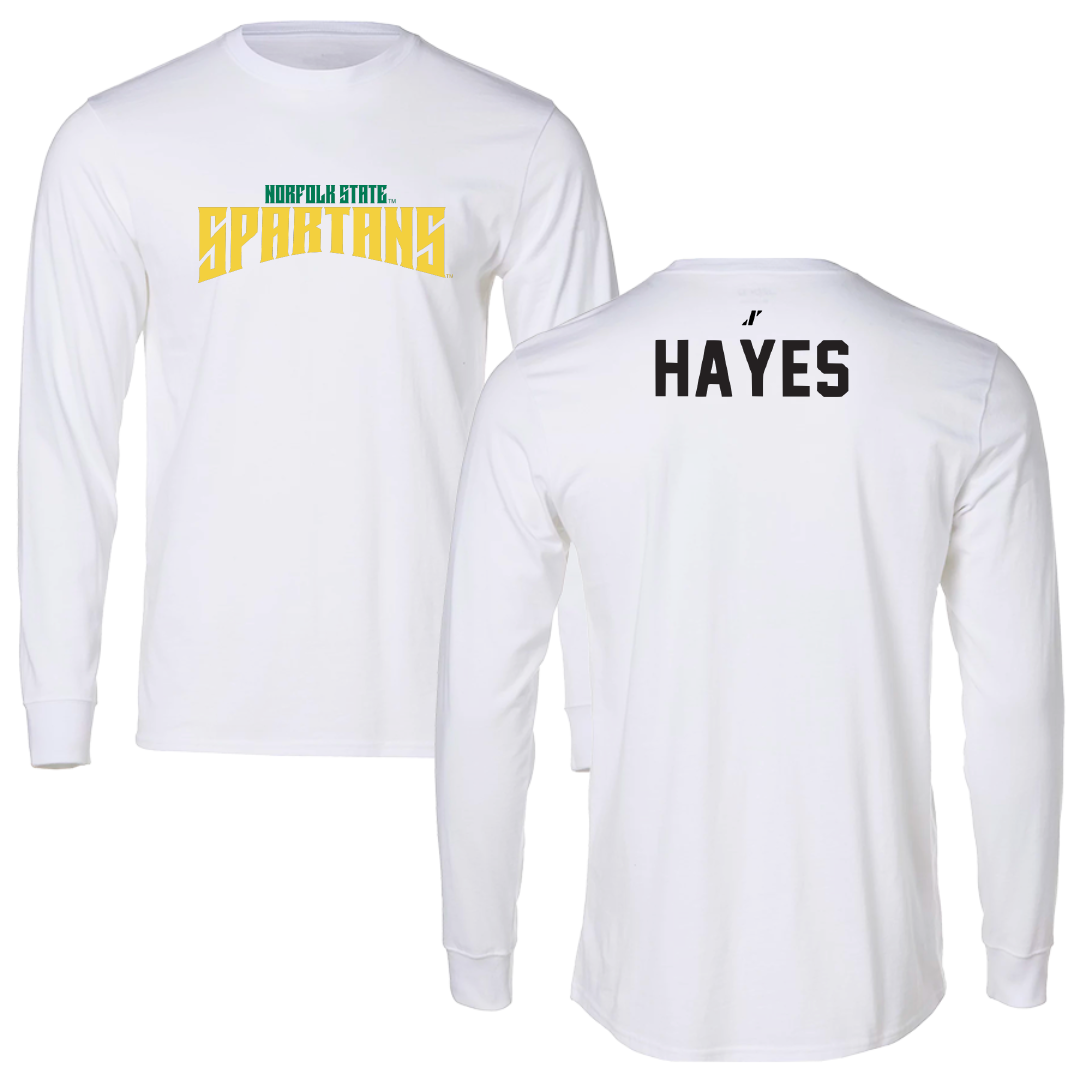 Norfolk State University TF and XC White Classic Performance Long Sleeve - Savien Hayes