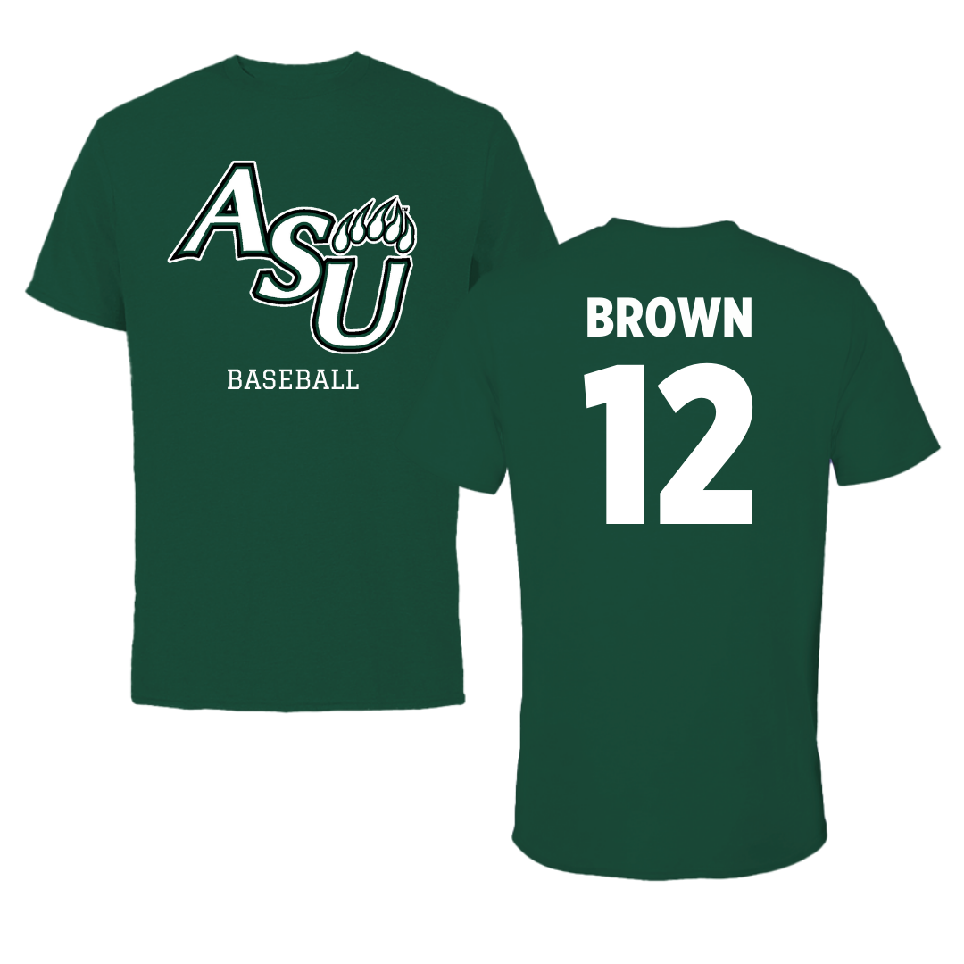 Adams State University Baseball Forest Green Performance Tee - #12 Payton Brown