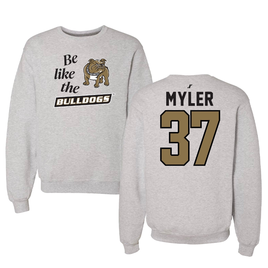 Bryant University Baseball Light Gray Be Like Us Crewneck - #37 James Myler