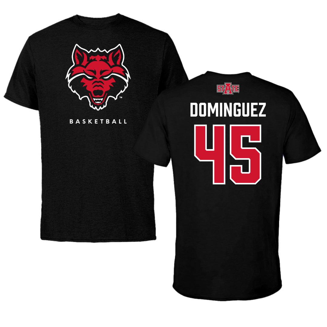 Arkansas State University Basketball Black Performance Tee - #45 Dyondre Dominguez