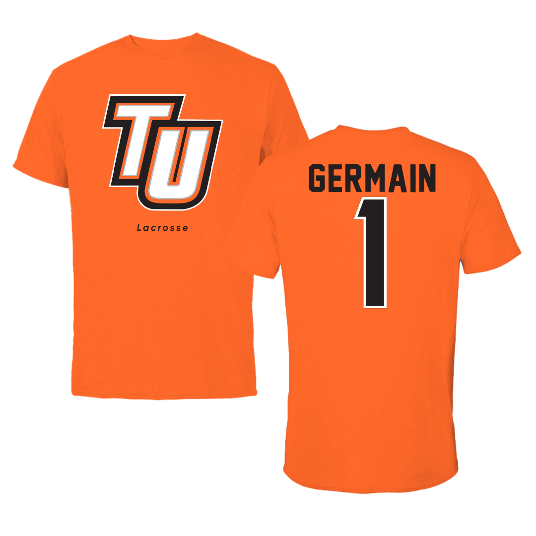 Tusculum University Lacrosse Orange Tee - #1 Alex Germain
