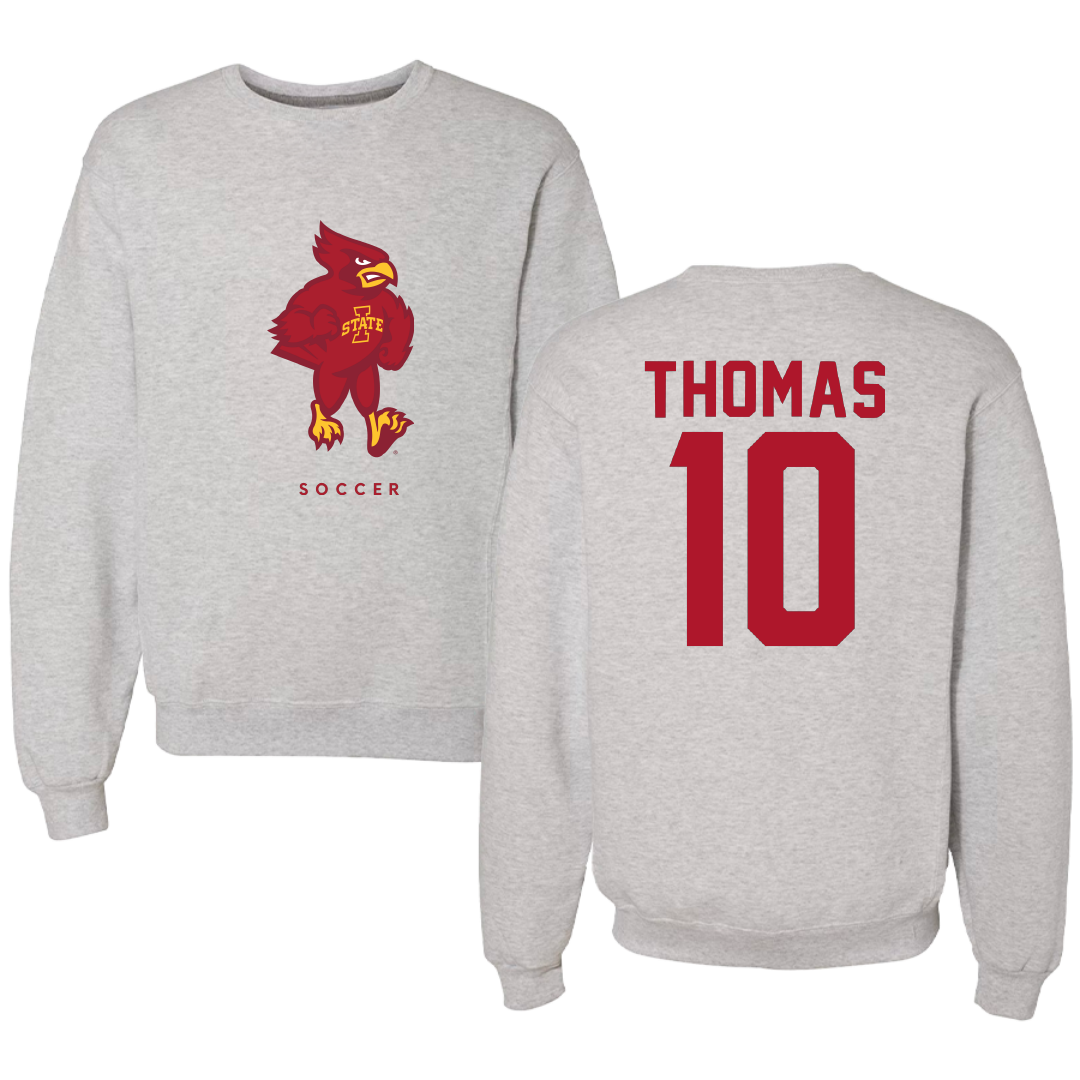 Iowa State University Soccer Gray Crewneck - #10 Sophia Thomas