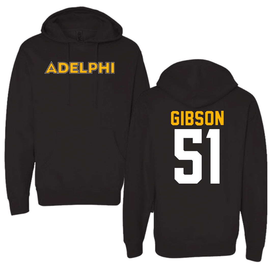 Adelphi University Lacrosse Black Hoodie - #51 Noah Gibson