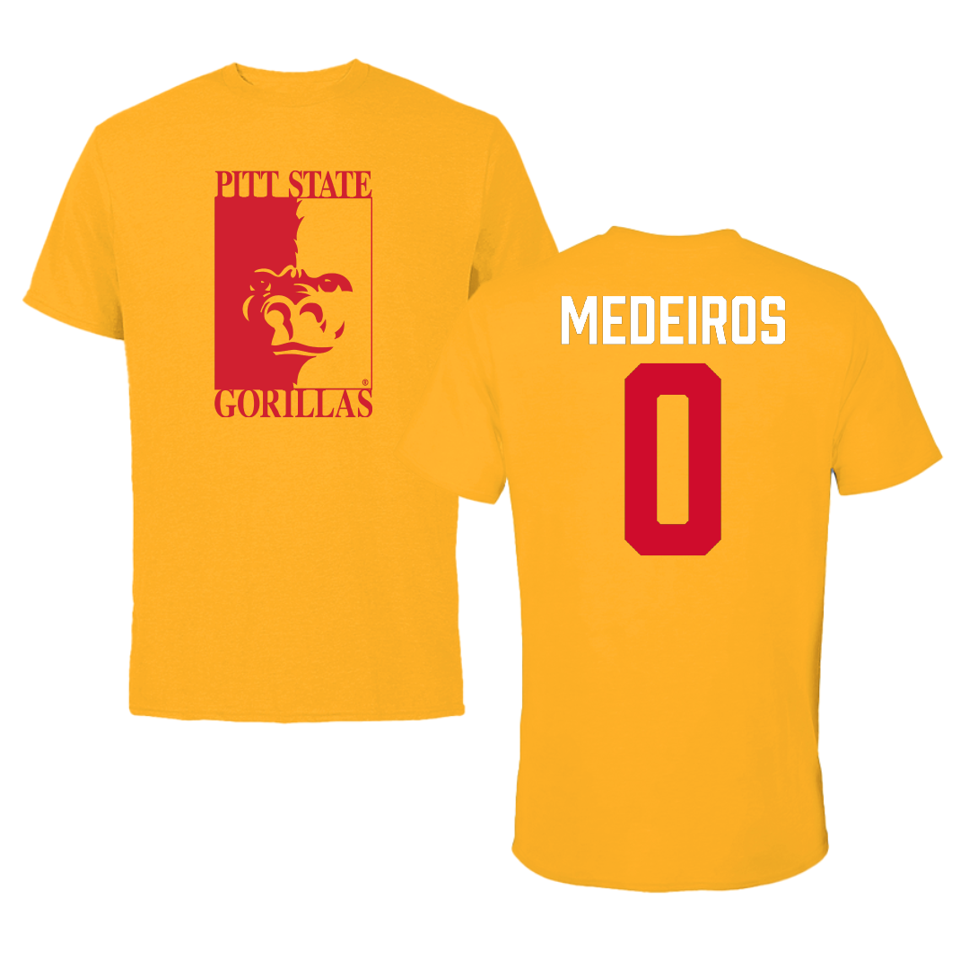 Pittsburg State University Football Gold Performance Tee - #0 Ryan Medeiros
