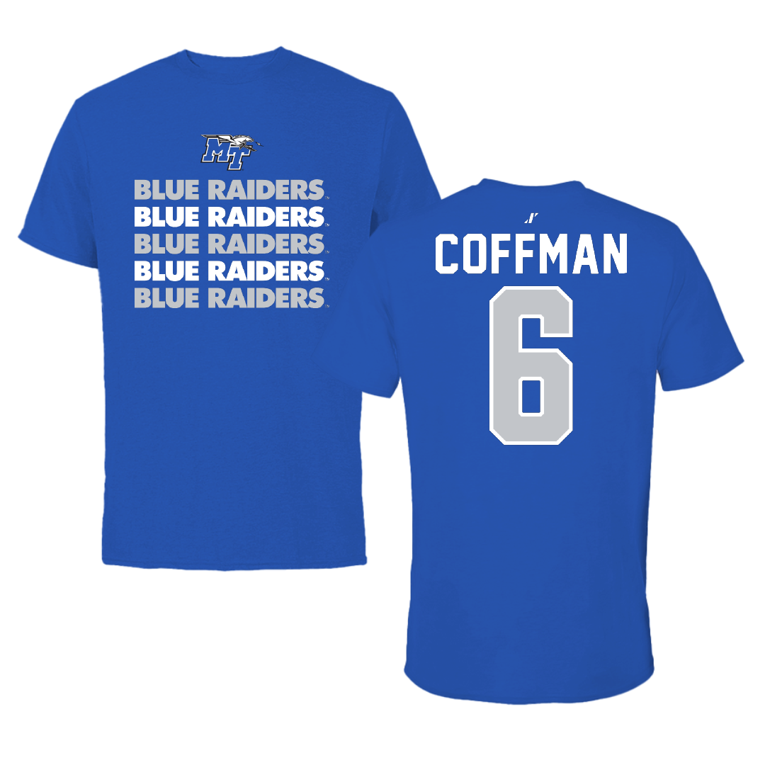 Middle Tennessee State University Softball Blue General Performance Tee - #6 Bryanna Coffman