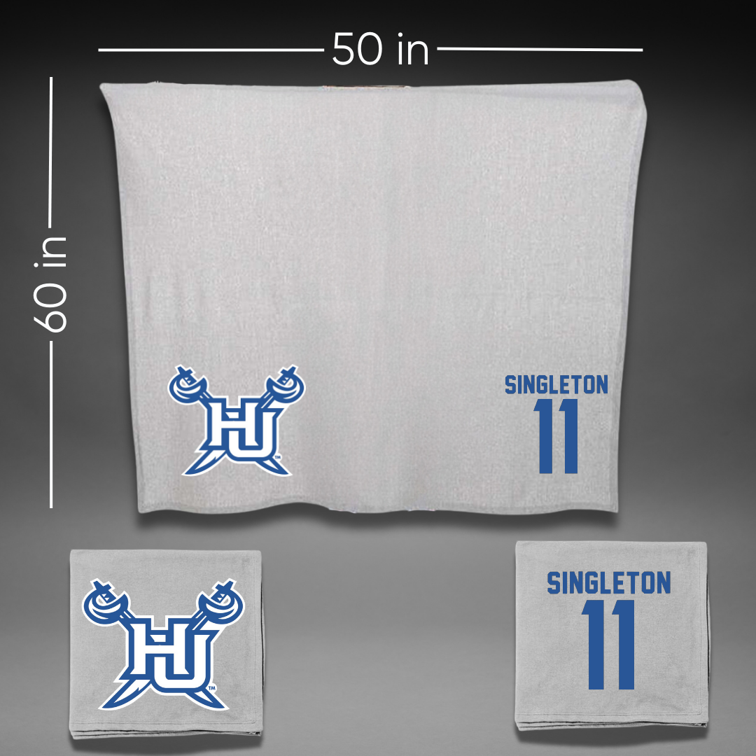 Hampton University Softball Gray Blanket - #11 Simone Singleton