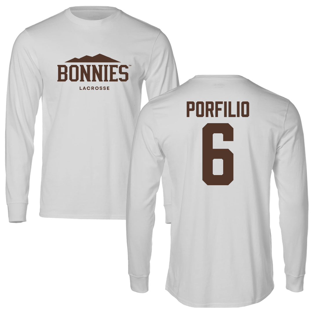 St. Bonaventure University Lacrosse Light Gray Long Sleeve - #6 Nick Porfilio