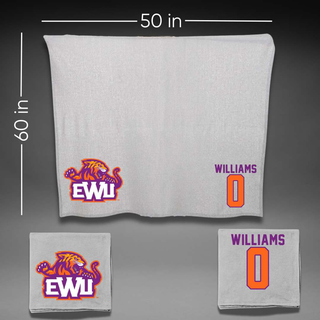 Edward Waters University Basketball Gray Blanket - #0 JaKobe Williams