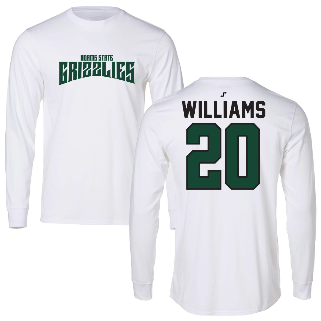 Adams State University Basketball White Classic Performance Long Sleeve - #20 Luke Williams