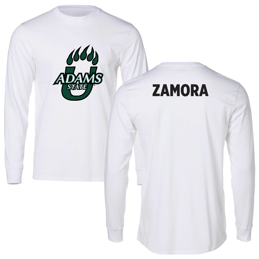 Adams State University Wrestling White Performance Long Sleeve - Aaron Zamora