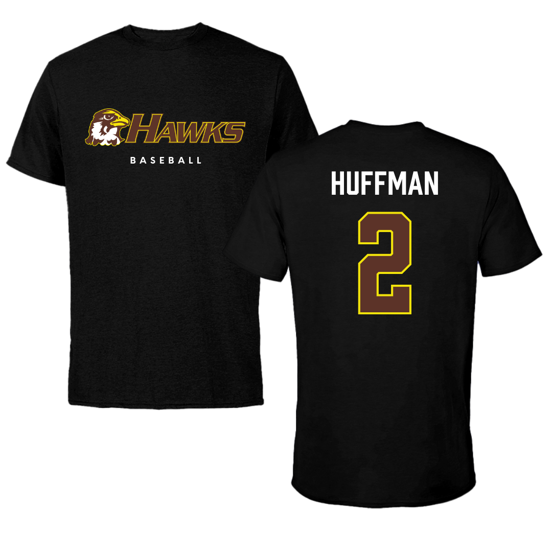 Quincy University Baseball Black Performance Tee - #2 Joe Huffman