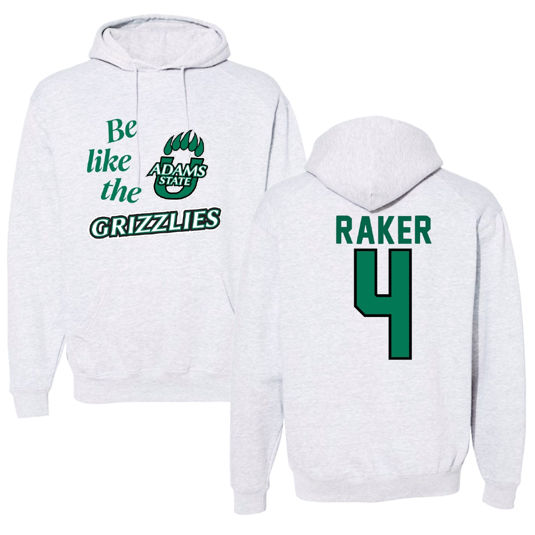 Adams State University Baseball Light Gray Be Like Us Hoodie - #4 Joey Raker