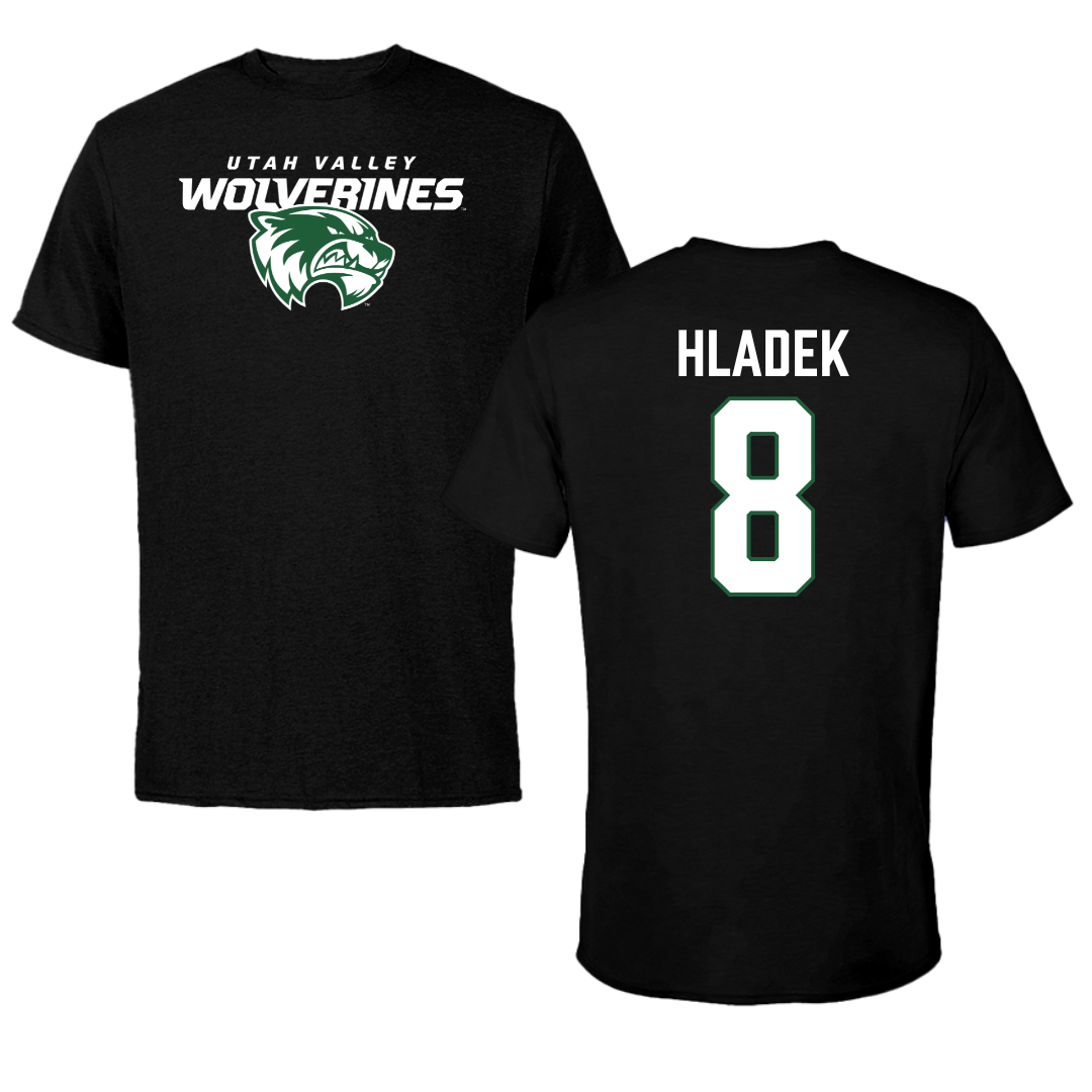 Utah Valley University Soccer Black Wolverines Tee - #8 Ruby Hladek