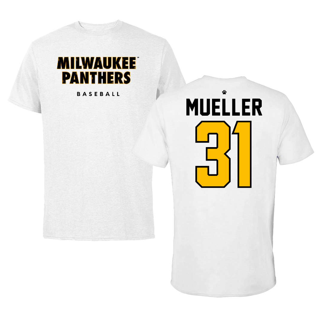 University of Wisconsin-Milwaukee Baseball White Performance Tee - #31 Matthew Mueller