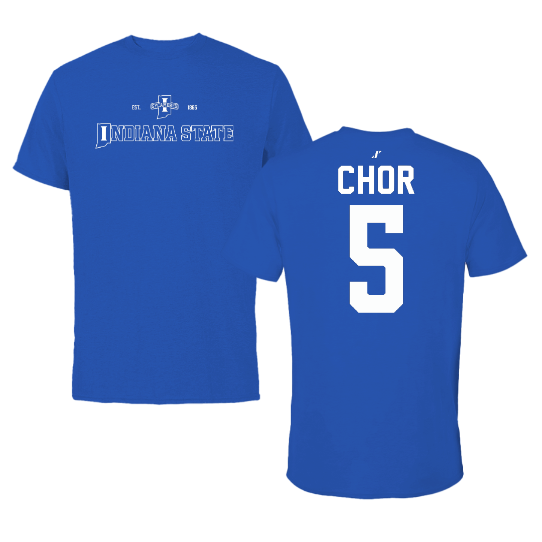 Indiana State University Soccer Blue General Performance Tee - #5 Anna Chor