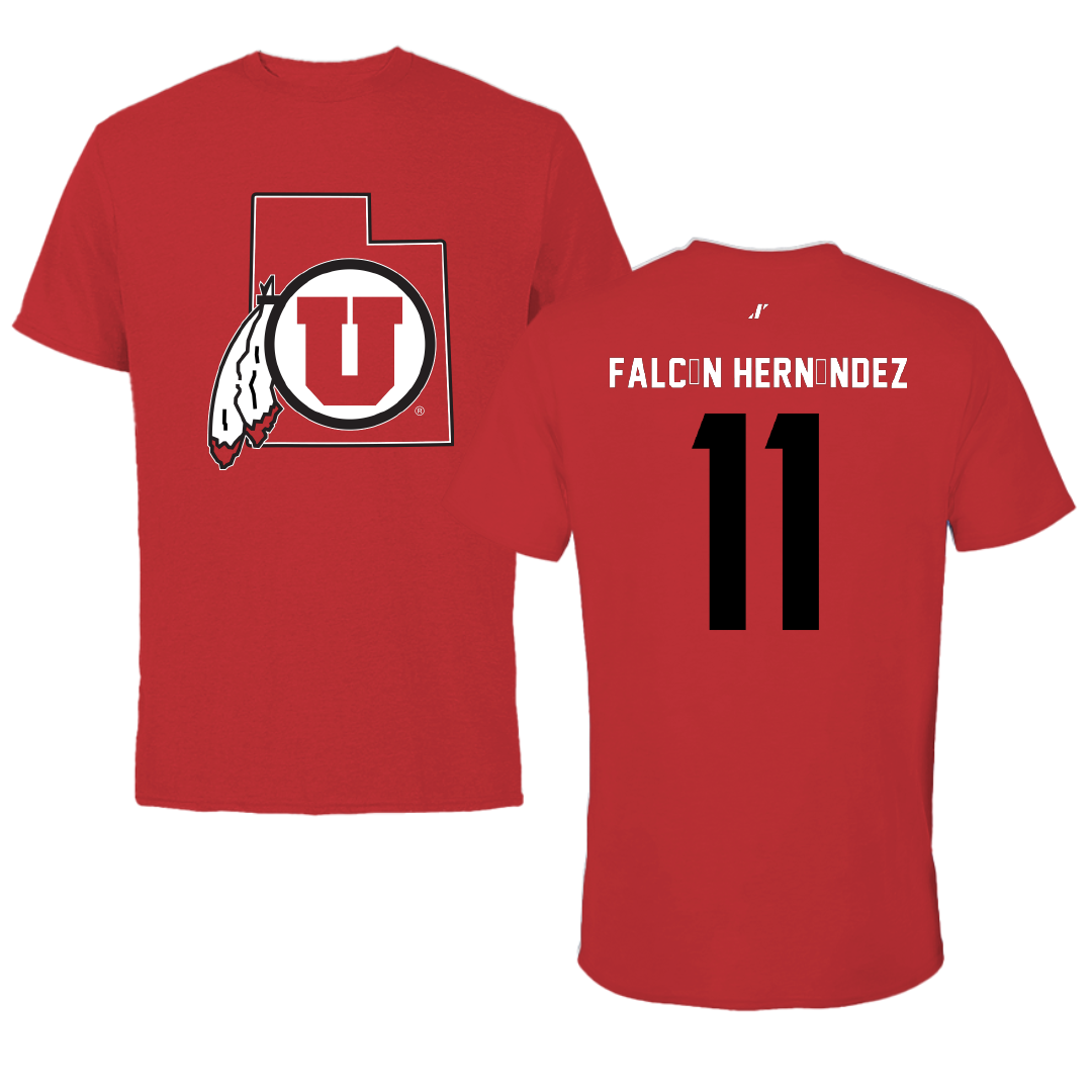 University of Utah Basketball Red State Tee - #11 Daniela Falcón Hernández