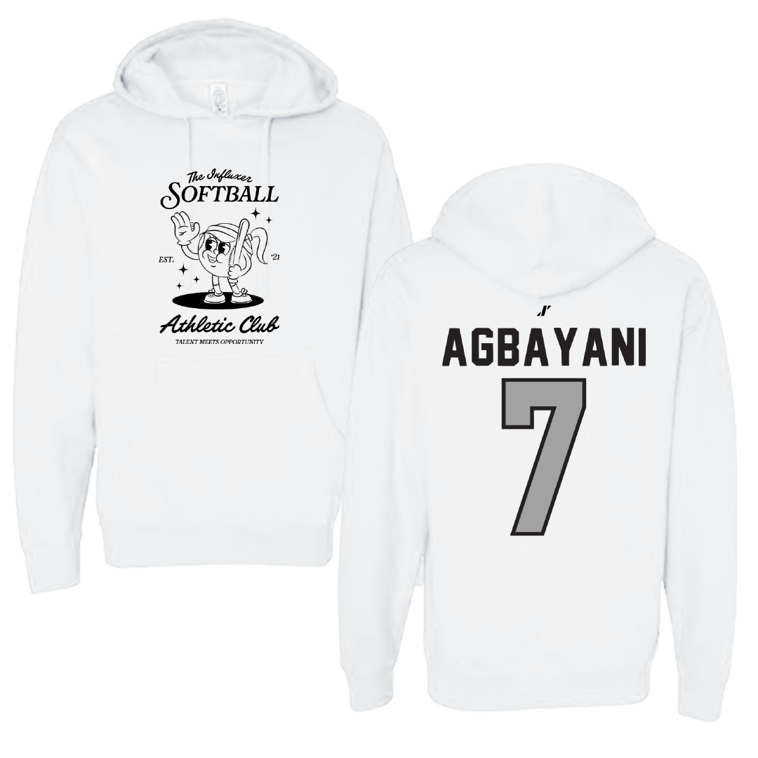 Softball White Influxer Athletic Club Hoodie - #7 Aleia Agbayani