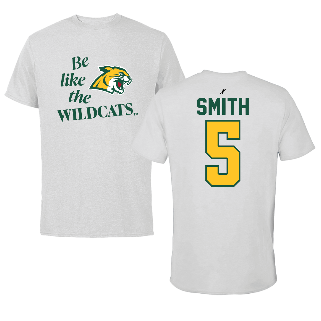 Northern Michigan University Basketball Light Gray Be Like Us Performance Tee - #5 Carson Smith