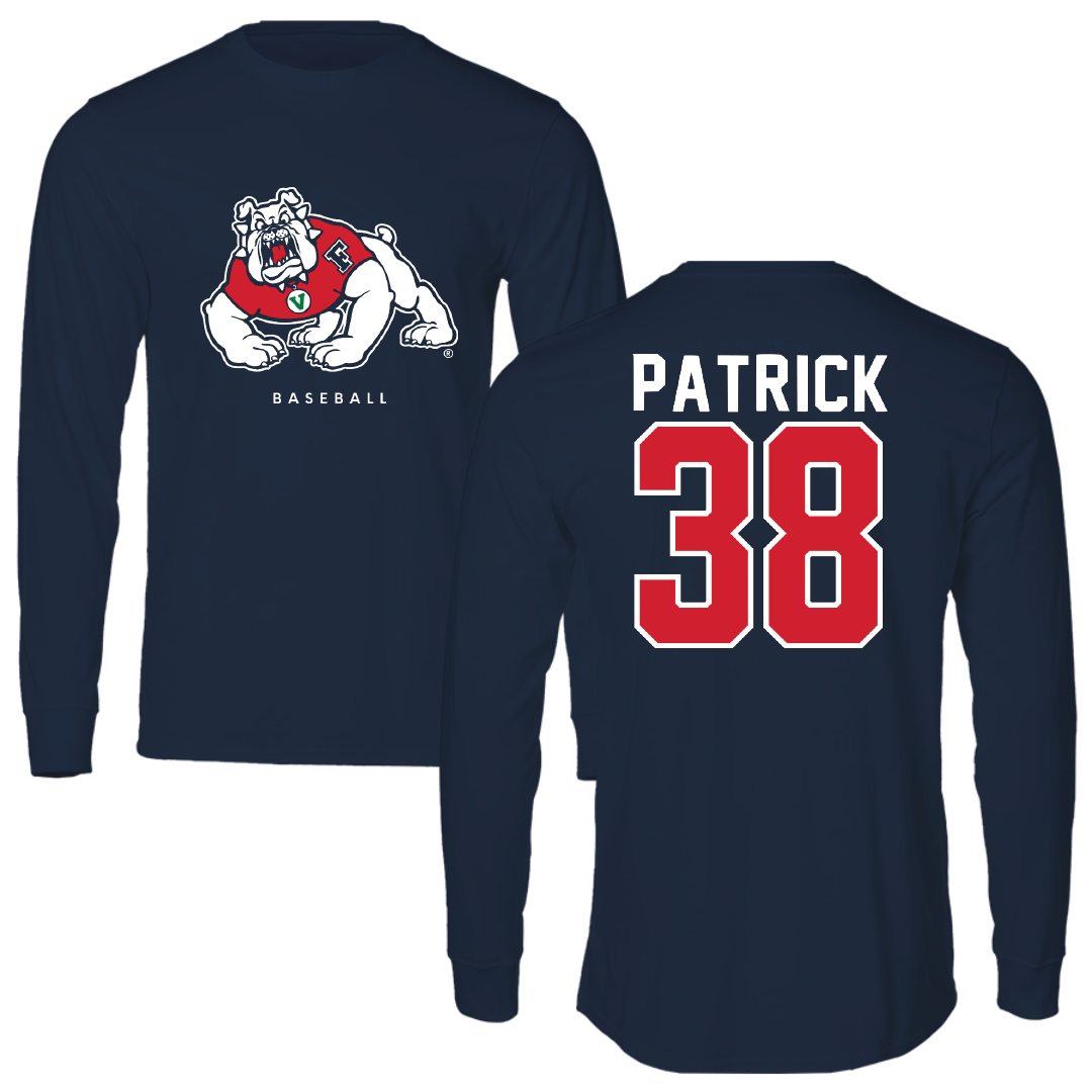 Fresno State University Baseball Navy Long Sleeve - #38 Tyler Patrick