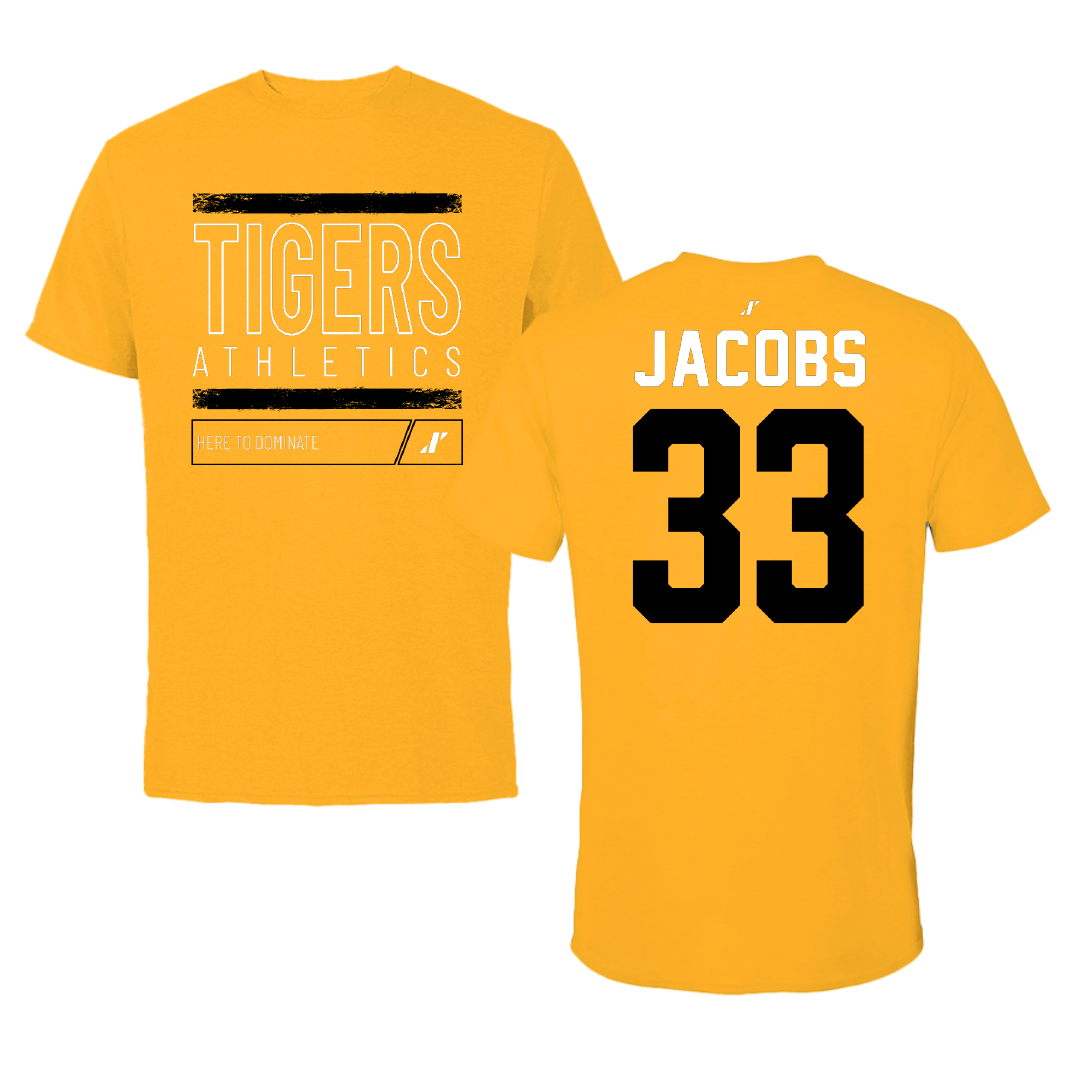 Fort Hays State University Baseball Gold Dominate Tee - #33 Brett Jacobs