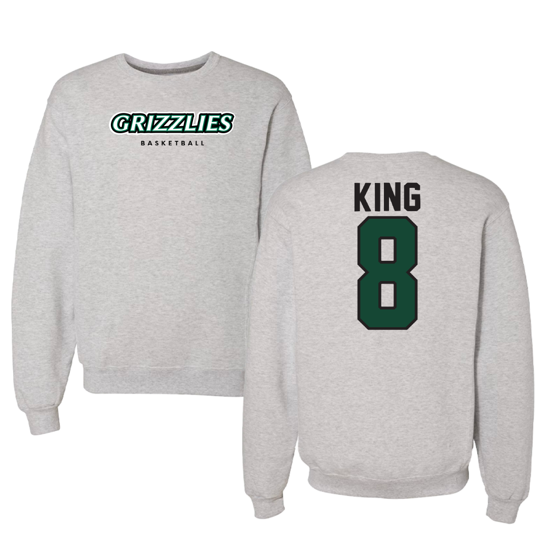 Adams State University Basketball Gray Grizzlies Crewneck - #8 Jayce King