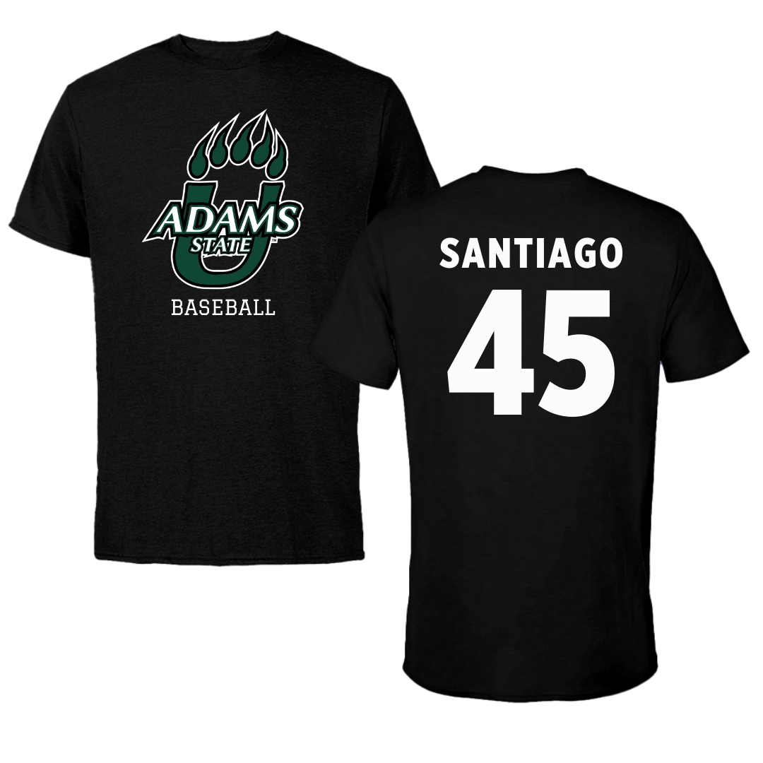 Adams State University Baseball Black State Tee - #45 Ricardo Santiago