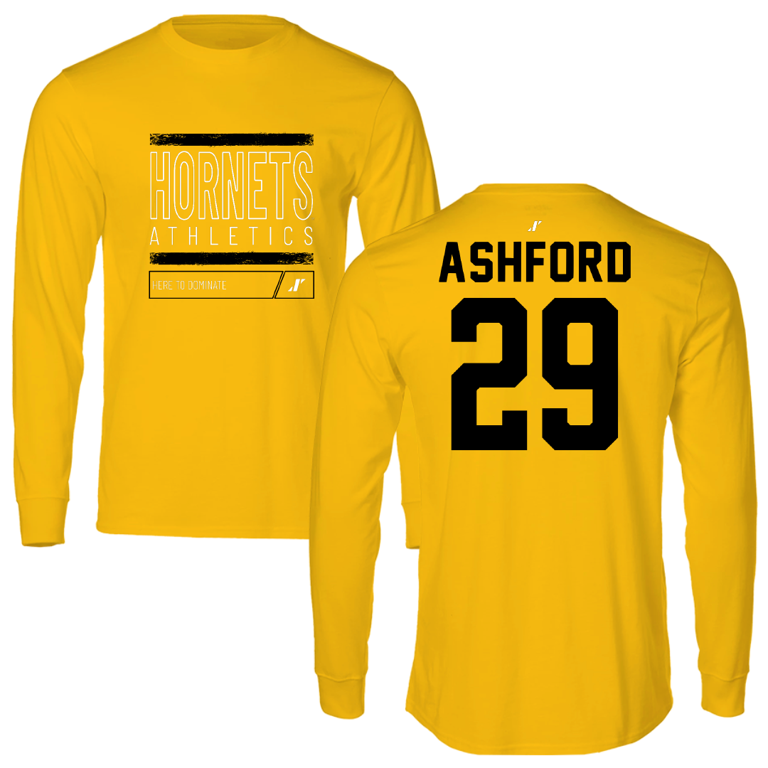 Alabama State University Football Gold Dominate Performance Long Sleeve - #29 Ashton Ashford
