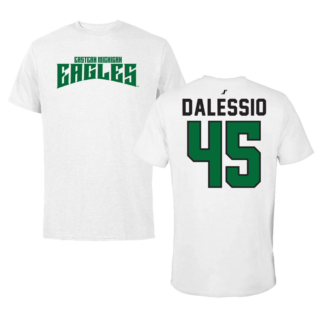 Eastern Michigan University Lacrosse White Classic Tee - #45 Gina Dalessio