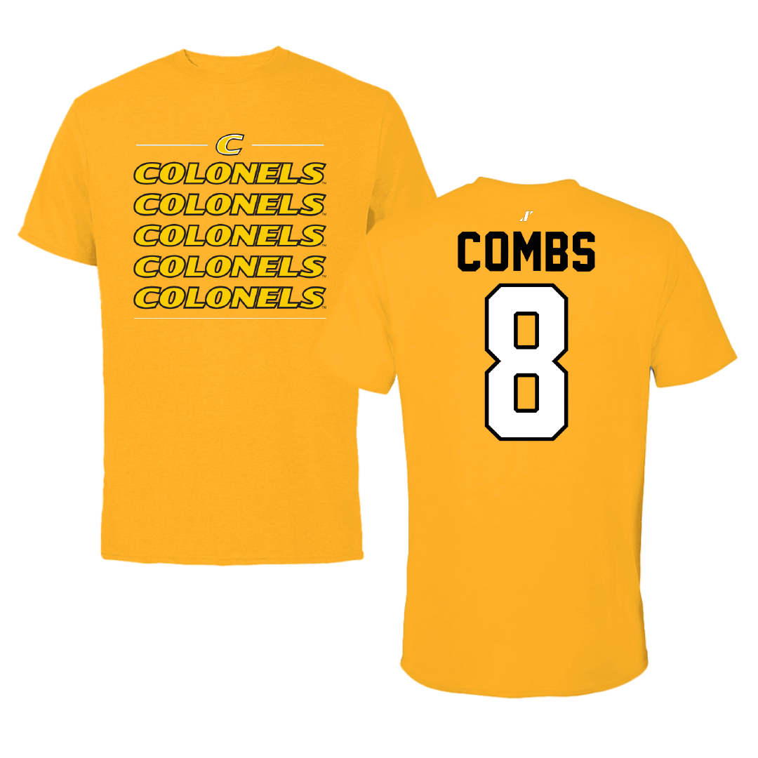 Centre College Football Gold General Tee - #8 Carson Combs