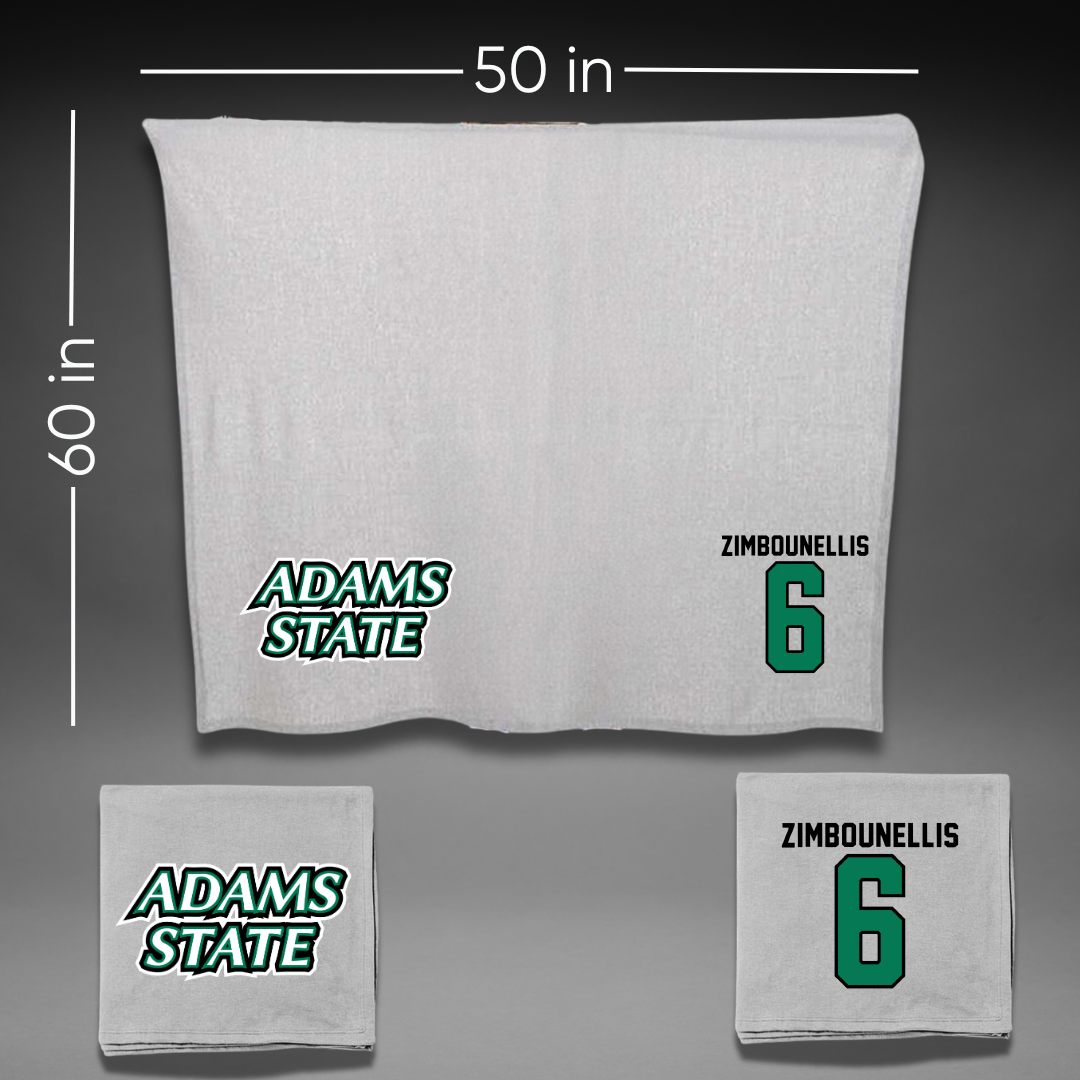 Adams State University Soccer Gray Blanket - #6 Tyler Zimbounellis