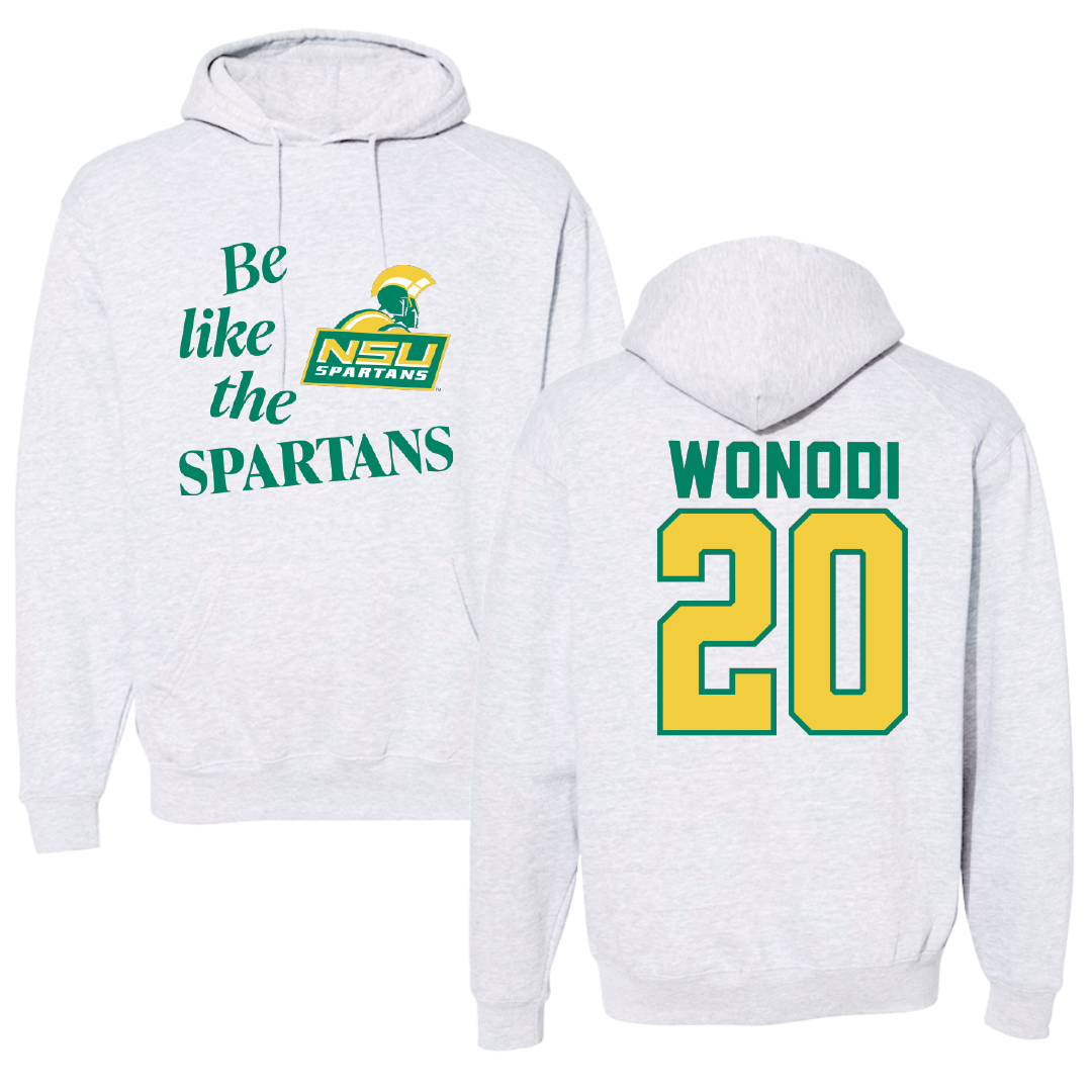 Norfolk State University Football Light Gray Be Like Us Hoodie - #20 Jason Wonodi